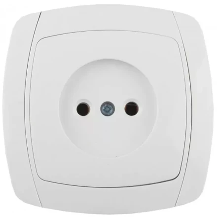 Розетка СВЕТОЗАР &quot;CITY LIGHT&quot; одинарная в сборе, без заземления, цвет белый, 16А/~250В SV-54200-W купить в Тобольске