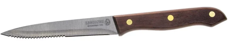 Нож LEGIONER "GERMANICA" для стейка, с деревянной ручкой, лезвие нерж 110мм 47834_z01 купить в Тобольске