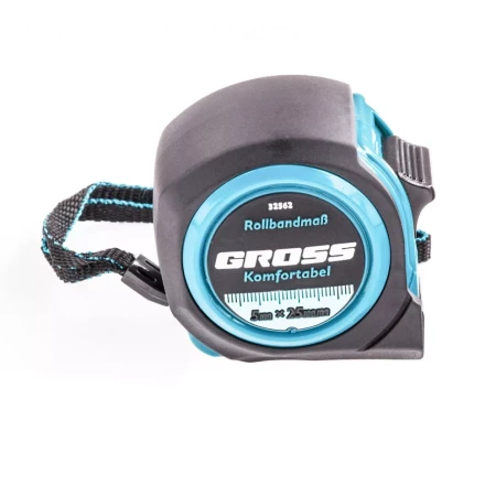 Рулетка Komfortabel 5 м х 25 мм обрезиненный корпус Gross 32562 купить в Тобольске