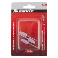 Шарошка абразивная конус удлиненный 10 x 19 x 3 мм F80 3 штуки MATRIX 76002