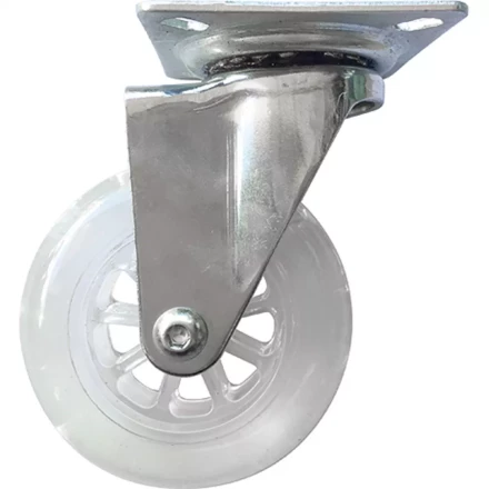 Колесо ПУ прозрачное поворотное d-75 мм, крепление платформенное Сибртех 68733 купить в Тобольске