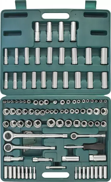 Набор головок торцевых  универсальный 1/2" 1/4" 3/8"DR  5/32-15/16"  4-22мм  ключи угловые 5/64"-1/4"  107предмета  S05Н48107S Jonnesway 48055 купить в Тобольске