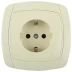 Розетка СВЕТОЗАР &quot;CITY LIGHT&quot; одинарная в сборе, с заземлением, цвет бежевый, 16А/~250В SV-54205-B купить в Тобольске
