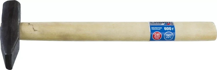 Молоток слесарный 600 г с деревянной рукояткой, СИБИН 20045-06 20045-06 купить в Тобольске