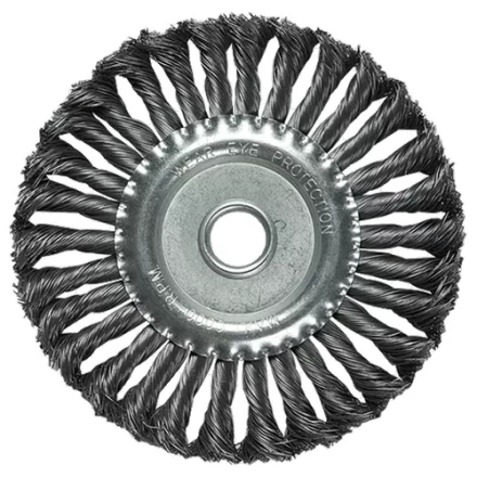Щетка для УШМ 100 мм, посадка 22,2 мм, плоская, крученая металлическая проволока  MATRIX 74630 купить в Тобольске
