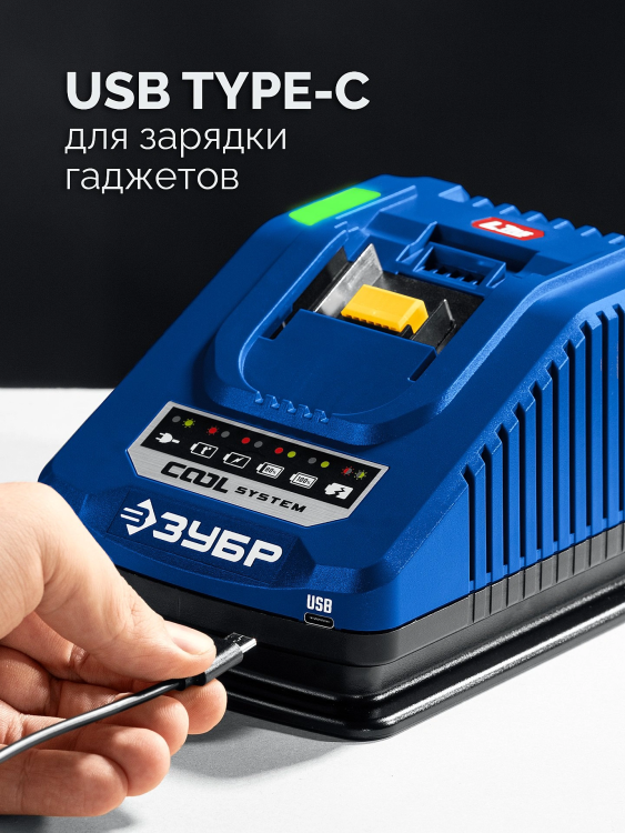 ЗУБР Turbo CHARGE, 20 В, 1 порт, 1 х 6 А, зарядное устройство для LMS АКБ, ПРОФЕССИОНАЛ (TC-20-1) купить в Тобольске