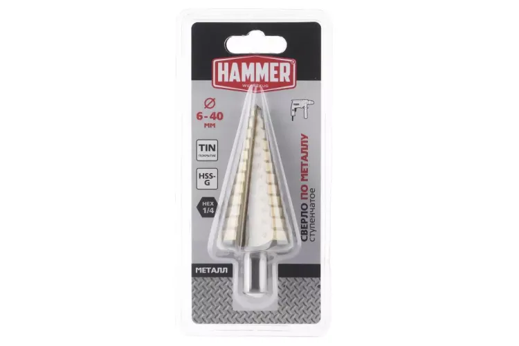 Сверло по металлу HAMMER Ф40х105мм (DR MT 6,0-40,0мм*105/13мм) купить в Тобольске