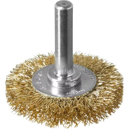 ЗУБР &quot;ПРОФЕССИОНАЛ&quot;. Щетка дисковая для дрели, витая латунированная стальная проволока 0,3мм, 38мм 3520-038_z02 купить в Тобольске