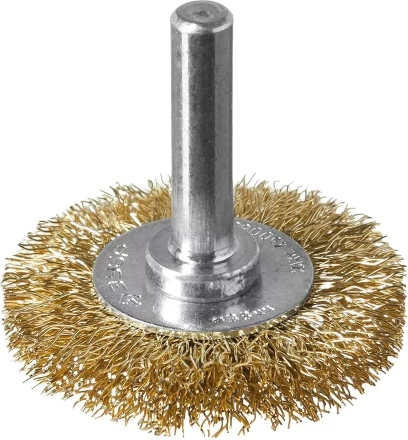 ЗУБР &quot;ПРОФЕССИОНАЛ&quot;. Щетка дисковая для дрели, витая латунированная стальная проволока 0,3мм, 38мм 3520-038_z02 купить в Тобольске