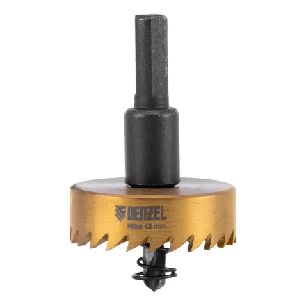 Коронка по металлу HSS, 42 мм, нитридтитановое покрытие Denzel 724114 купить в Тобольске