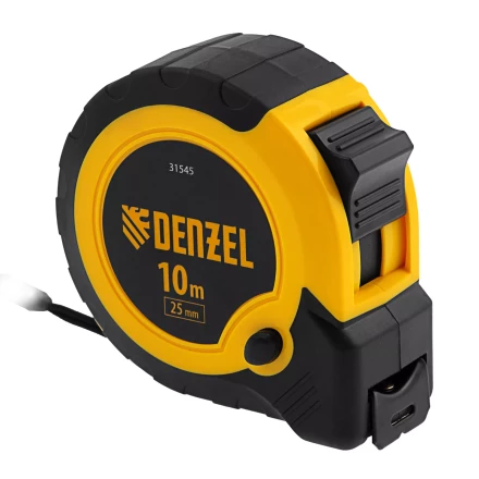 Рулетка Denzel 10м х 25мм, двухкомп. корпус, кнопка-пауза 31545 купить в Тобольске