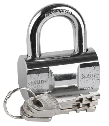 Замок ЗУБР &quot;ЭКСПЕРТ&quot; навесной, компактный стальной корпус, закаленная дужка, 50мм 37231-50 купить в Тобольске