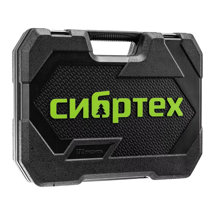 Набор инструментов Сибртех 14171, 1/2", 3/8", 1/4", пластиковый кейс 172 предм. купить в Тобольске