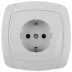 Розетка СВЕТОЗАР &quot;CITY LIGHT&quot; одинарная в сборе, с заземлением, цвет белый, 16А/~250В SV-54205-W купить в Тобольске