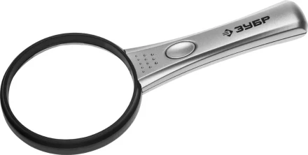 Лупа ЗУБР &quot;МАСТЕР&quot;, светодиодная подсветка, 3-х/5-х кратное увеличение, диаметр линзы 75мм 40541-75 купить в Тобольске