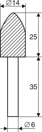 Шарошка абразивная Цилиндр с острым наконечником 14х25х6 мм 21659 купить в Тобольске