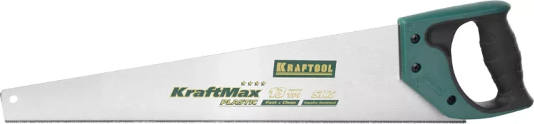 Ножовка "KraftMax" PLASTIC, быстр и точный рез, для подокон, пластик панелей и труб, 3/14 TPI, 500мм, KRAFTOOL 15226-50 купить в Тобольске