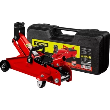 Домкрат гидравлический подкатной &quot;RED FORCE&quot;, 2т, 125-320мм, в кейсе, STAYER 43152-2-K 43152-2-K купить в Тобольске