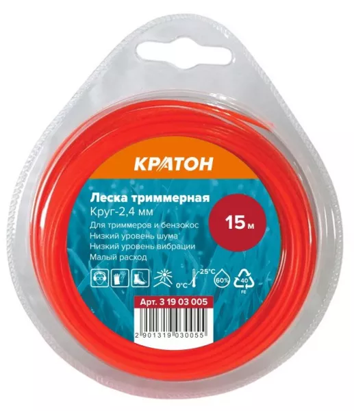 Леска триммерная Кратон Круг-2,4мм 3 19 03 005 купить в Тобольске
