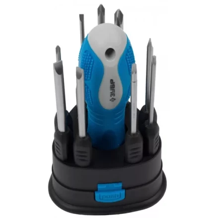 Набор ЗУБР Отвертка &quot;ЭКСПЕРТ&quot; со сменными стержнями 60мм, SL 3,0, 4,0, 5,0, 6,0мм, PH№ 0, 1, 2, TORX 10, 15, 10пред. 25282-H10 купить в Тобольске