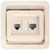 Розетка СВЕТОЗАР &quot;ГАММА&quot; комбинированная, телефонная + компьютерная, цвет бежевый SV-54119-B купить в Тобольске