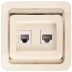 Розетка СВЕТОЗАР &quot;ГАММА&quot; комбинированная, телефонная + компьютерная, цвет бежевый SV-54119-B купить в Тобольске