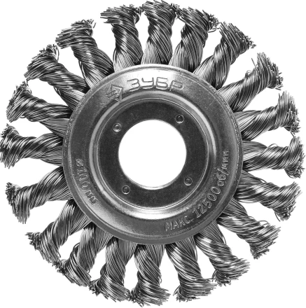 ЗУБР &quot;ПРОФЕССИОНАЛ&quot;. Щетка дисковая для УШМ, плетеные пучки стальной проволоки 0,5мм, 100х22мм 35190-100_z02 купить в Тобольске