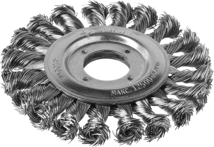 ЗУБР &quot;ПРОФЕССИОНАЛ&quot;. Щетка дисковая для УШМ, плетеные пучки стальной проволоки 0,5мм, 100х22мм 35190-100_z02 купить в Тобольске