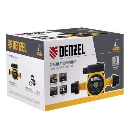 Циркуляционный насос CP25-4, напор 4 м, 50 л/мин, 1 м кабель, монт. длина 180 мм Denzel 99410 купить в Тобольске