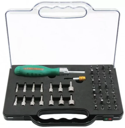 Отвертка трещоточная с набором бит и насадок 52 предмета DR0152S   Jonnesway 48820 купить в Тобольске