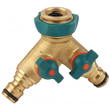 Распределитель RACO &quot;Profi-Plus&quot; двухканальный, латунный с покрытием TPR, 1/2&quot; х 3/4&quot; 4244-55132B купить в Тобольске