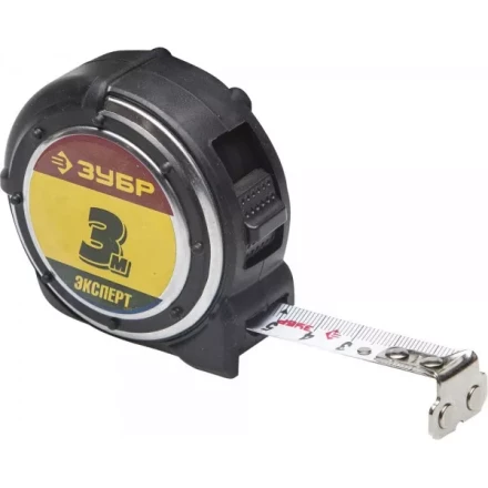 Рулетка ЗУБР &quot;ЭКСПЕРТ&quot; &quot;АНТЕЙ&quot;, металлический обрезиненный корпус, полотно с нейлоновым напылением, 3мх16мм 34053-03-16 купить в Тобольске