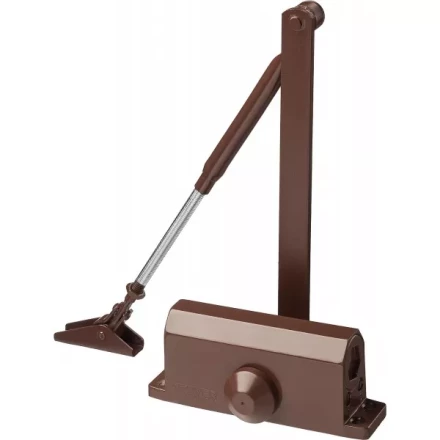 Доводчик дверной STAYER, для дверей массой до 80 кг, цвет коричневый 37917-80 купить в Тобольске