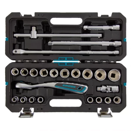 Набор инструментов 24 предмета, 120 зубьев, CrV, 1/2&quot; Gross 14147 купить в Тобольске