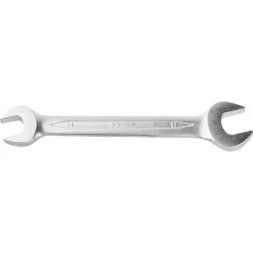 Ключ ЗУБР &quot;ПРОФИ&quot; гаечный рожковый, Cr-V сталь, хромированный, 14х17мм 27027-14-17