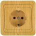 Розетка СВЕТОЗАР &quot;ГАММА&quot; с заземлением, одинарная, цвет ольха, 16А/~250В SV-54105-A купить в Тобольске