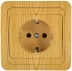 Розетка СВЕТОЗАР &quot;ГАММА&quot; с заземлением, одинарная, цвет ольха, 16А/~250В SV-54105-A купить в Тобольске