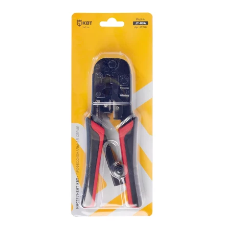 Кримпер многофункциональный КВТ JT-03А с 3 встроенными модулями для обжима RJ-45, RJ-12, RJ-11, RJ-22 (89228) купить в Тобольске