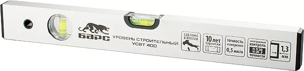 Уровень алюминиевый 1200 мм толщина профиля 1.3 мм 2 глазка  БАРС 35132 купить в Тобольске