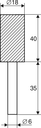Шарошка абразивная Цилиндр 18х40х6 мм 21653 купить в Тобольске