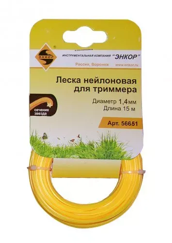 Леска нейл. для трим.,ф1,4ммх15м, звез Энкор 1/20 56651 купить в Тобольске