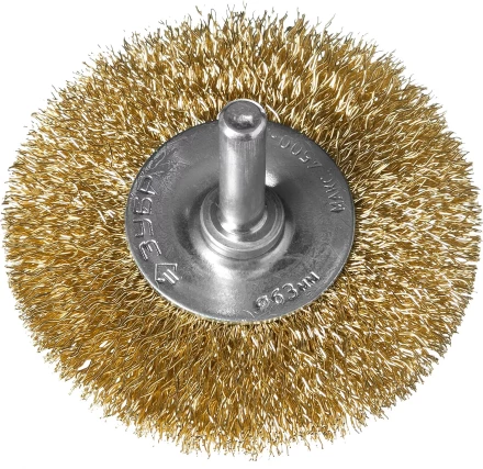 ЗУБР &quot;ПРОФЕССИОНАЛ&quot;. Щетка дисковая для дрели, витая латунированная стальная проволока 0,3мм, 63мм 3520-063_z02 купить в Тобольске