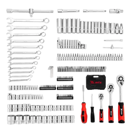 Набор инструментов, 1/2&quot;, 3/8&quot;, 1/4&quot;, пластиковый кейс 215 предм.// MTX 13589 купить в Тобольске