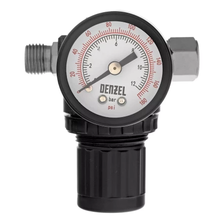 Регулятор давления с манометром Denzel R1500, 12 бар, 1/4&quot;, 57491 купить в Тобольске