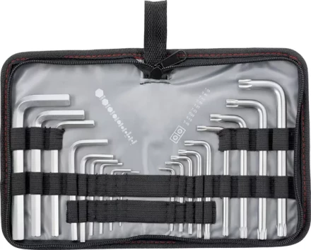 Набор ключей шестигранных имбусовых HEX-TORX  18 шт: HEX 1.5–10 мм T10-T50 CrV короткие сатин MATRIX 12314 купить в Тобольске