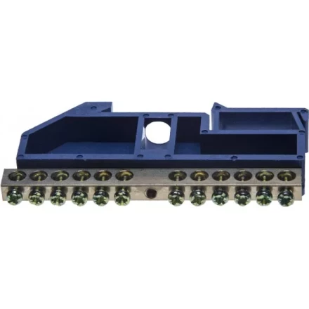 Шина СВЕТОЗАР нулевая на DIN-изоляторе, макс. ток 100А, 5,2мм, 12 полюсов 49807-12 купить в Тобольске