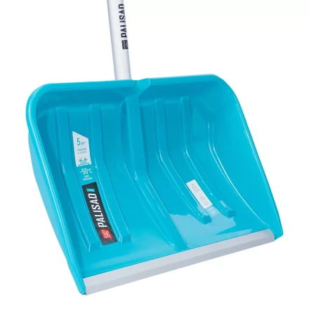 Лопата-скрепер для уборки снега Palisad 61727, полипропилен, 550х340х1450 мм, алюминиевый черенок, ПВХ, LUXE купить в Тобольске