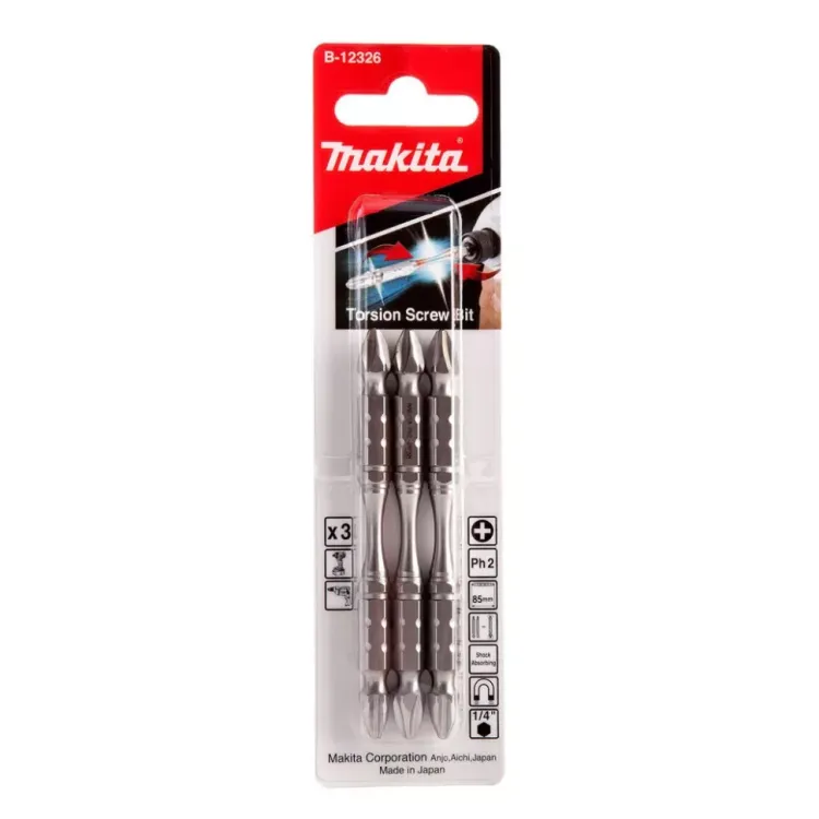 Биты Makita PH2 85мм 3шт, 2-х сторонние (B-12326) купить в Тобольске