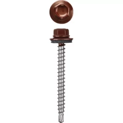 Саморезы СКД кровельные, RAL 3005 темно-красный, 29 x 4.8 мм, 400 шт, для деревянной обрешетки, STAYER 30305-48-029-3005