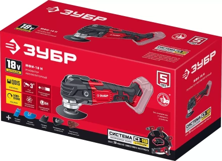 ЗУБР C1-18, 18 В, OQIS, без АКБ, реноватор, набор насадок (МФИ-18 Н) купить в Тобольске